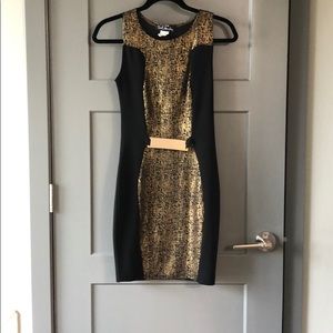 Black and gold dress